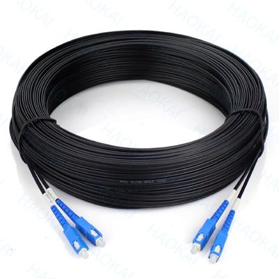 FTTH Drop Fiber Patch Cord SC APC FC ST LC Steel Wire Sistem Pusat Data FRP