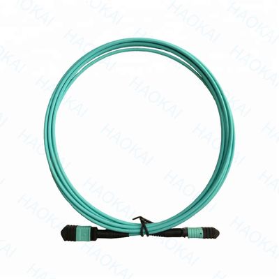 Kompak MPO / MTP Fiber Optic Patch Cord OM3 Kabel Fiber Optic Patch