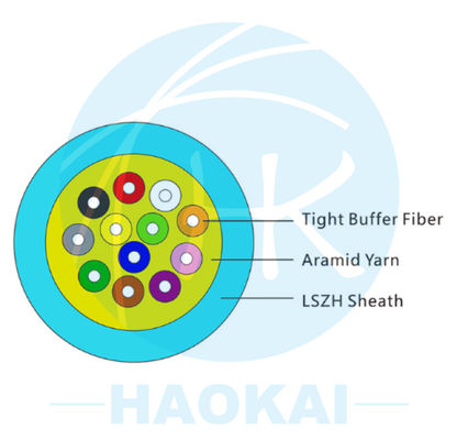 Kabel Fiber Optic Indoor 12core Single Mode Distribution Cable Flame Retardant