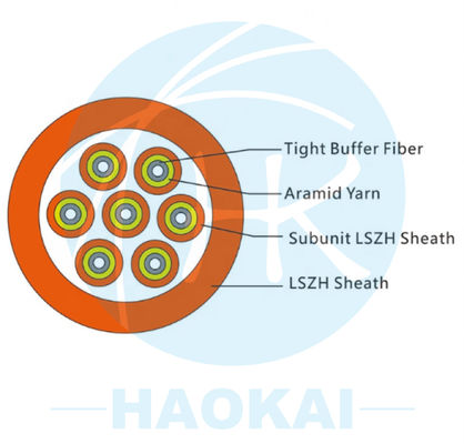 Kabel Fiber Optic Indoor 12core Single Mode Distribution Cable Flame Retardant