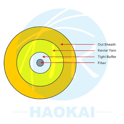2 Core Duplex 8 Type Indoor Fiber Optic Cable GJFJV Waterproof 1000m 2000m