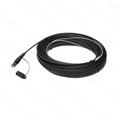 Pre Connector FTTX Solution SC APC FTTA Kabel Serat Optik 5.0mm G657A2 LSZH 5M Hitam