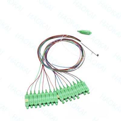LC APC 1x16 Konektor Serat PLC Splitter Mini Steel Tube Serat Optik Splitter