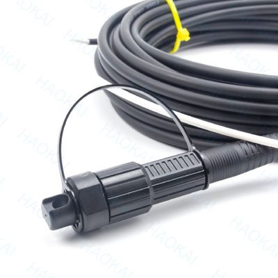 Pre Connector FTTX Solution SC APC FTTA Kabel Serat Optik 5.0mm G657A2 LSZH 5M Hitam
