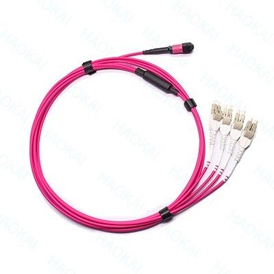 LC Fiber Optical Patch Cord 12core MPO Fan Out Om4 Kabel Fiber Patch