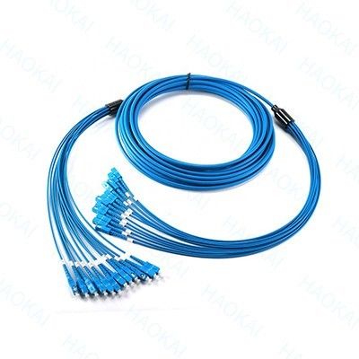 12 Core Armored Optical Fiber Patch Cord SC-SC Cabel tahan air cabang OM3