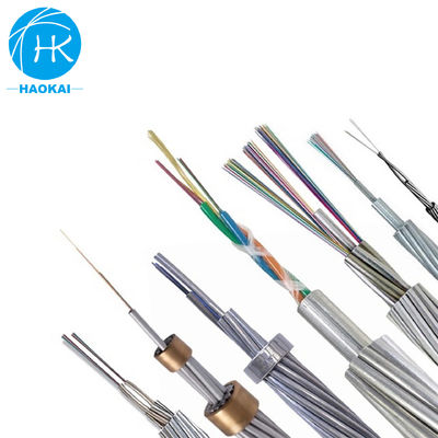 96 Serat Terikat di atas Kepala Kabel OPGW Optical Ground Wire Untuk Distribusi Luar Ruang