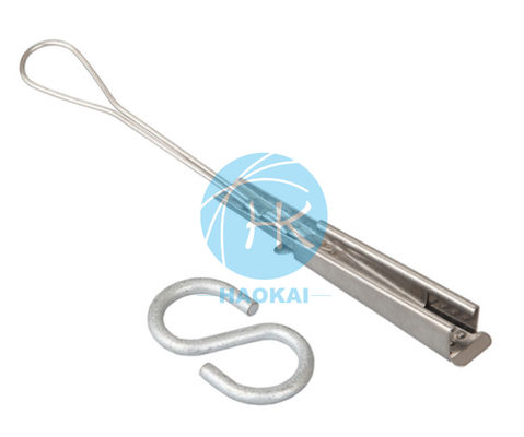 S Hook Aerial Footth Aksesoris Flat Type Fiber Optic Drop Cable Tension Clamp