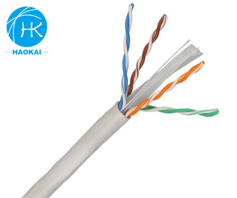 Solid Bare Copper Indoor LAN Cable UTP CAT6 Disesuaikan 4pair 23awg 0.57mm 250MHz