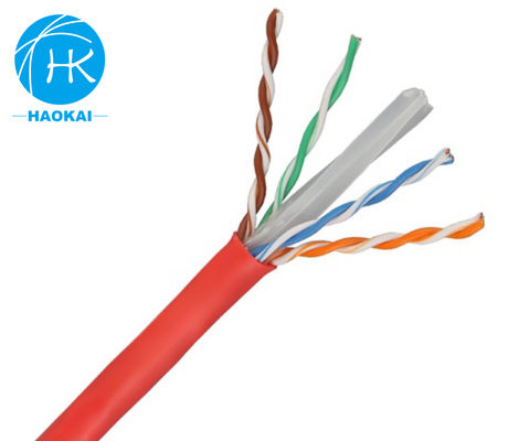 Solid Bare Copper Indoor LAN Cable UTP CAT6 Disesuaikan 4pair 23awg 0.57mm 250MHz
