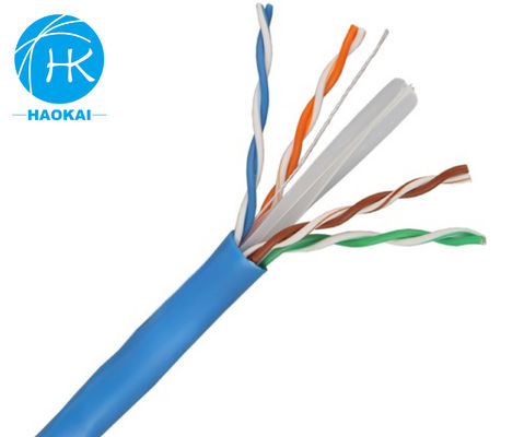 Solid Bare Copper Indoor LAN Cable UTP CAT6 Disesuaikan 4pair 23awg 0.57mm 250MHz
