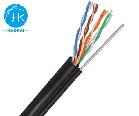 Kabel UTP CAT5E Luar Ruang Kabel LAN Tembaga Murni Dengan Daya Dan Messenger