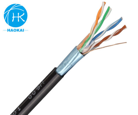 UTP CAT5E Kabel LAN Luar Ruang Isolasi HDPE Padat Dengan Messenger