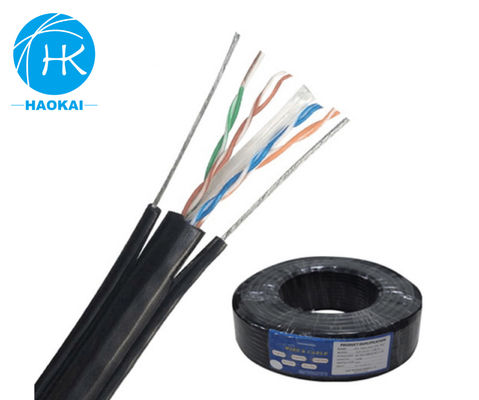 UTP CAT5E Kabel LAN Luar Ruang Isolasi HDPE Padat Dengan Messenger