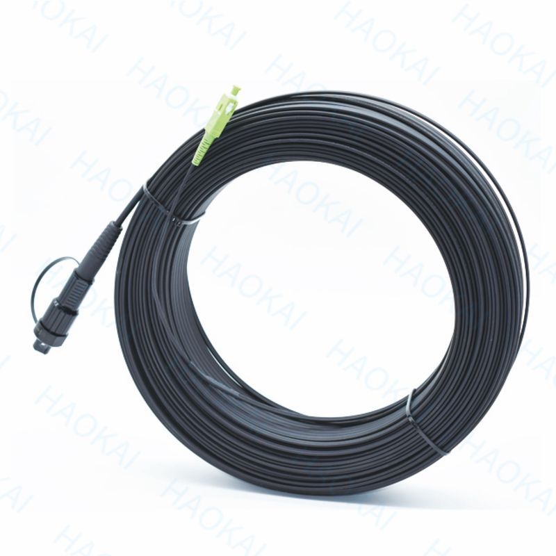 SC APC FTTA Kabel Serat Optik 5.0mm G657A2 LSZH 5M Kabel patch hitam