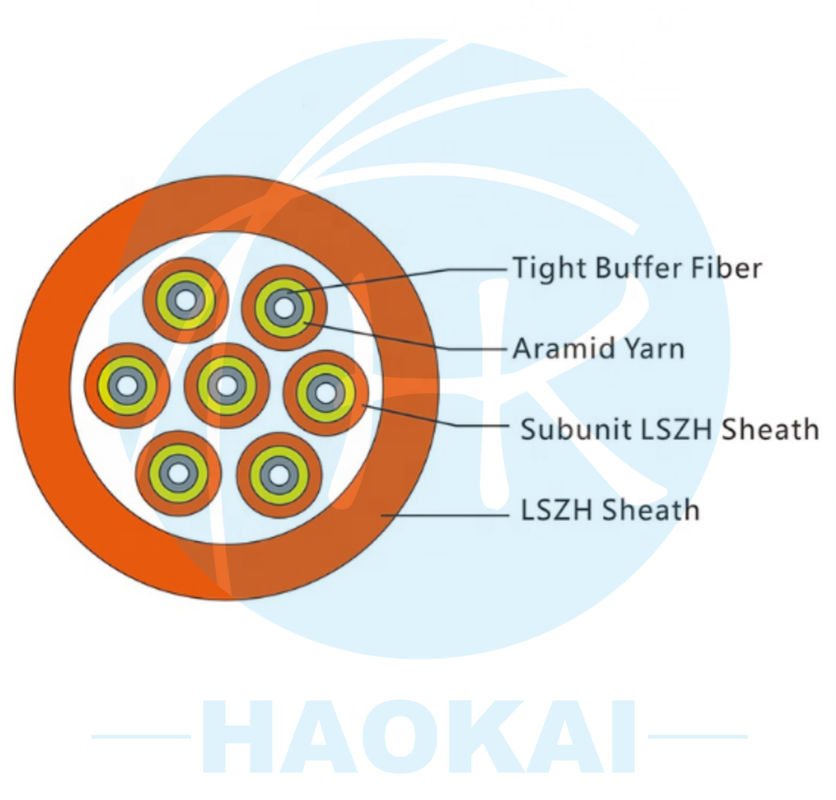 GJBFJV Fiber Optic Indoor Cable 12core OM2 Multimode Fiber Optic Cable