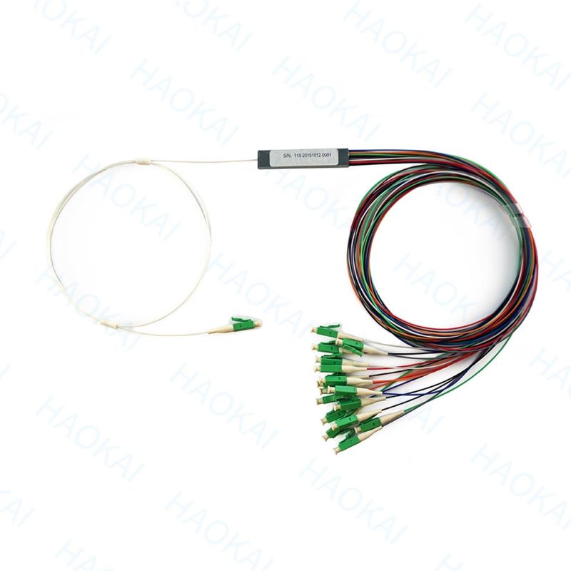 LC APC 1x16 Konektor Serat PLC Splitter Mini Steel Tube Serat Optik Splitter