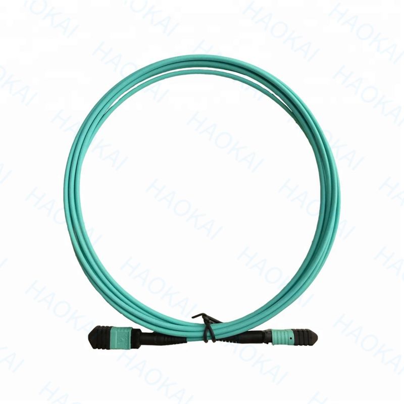MPO / MTP OM3 Fiber Optical Patch Cord MultimodeAssemblies Untuk Pusat Data