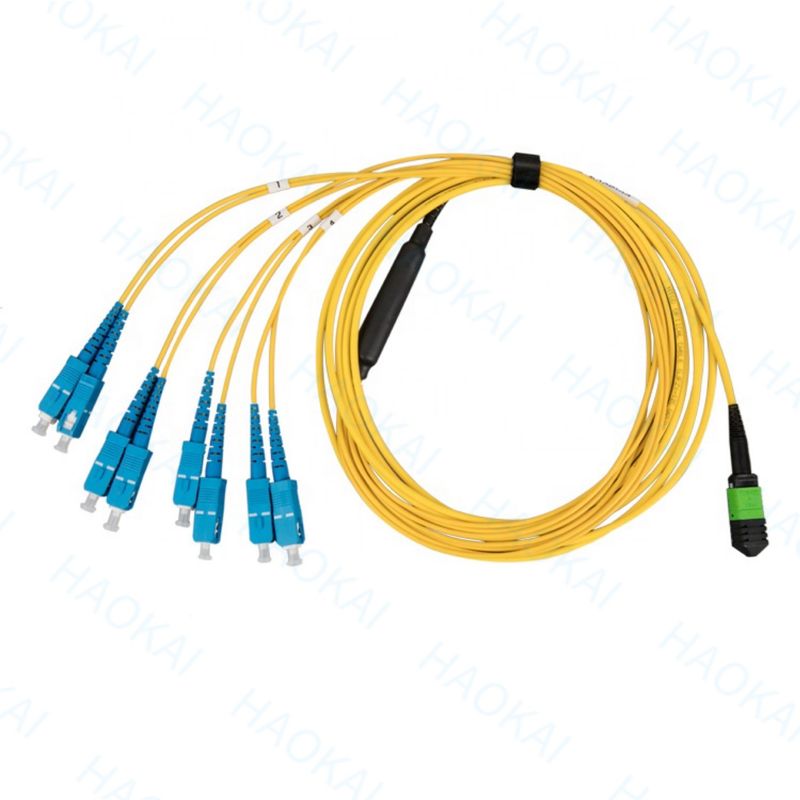 Single Mode Breakout Sc Fiber Optic Patch Cord 12 Core Duplex OS2