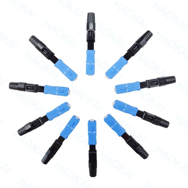 SC UPC SM Konektor Cepat Serat Optik Low Insertion Loss Konektor Cepat FTTH